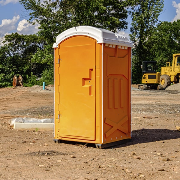 how often are the portable restrooms cleaned and serviced during a rental period in Laketon